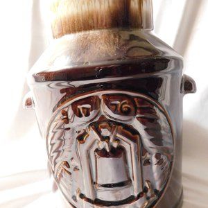 McCoy Pottery Bicentennial Cookie Jar Brown Drip Line 1776-1976 Vintage